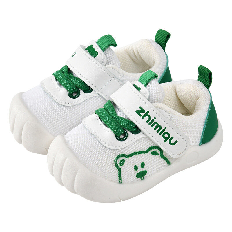 Sepatu bayi laki-laki, sneaker Musim Semi dan Gugur usia 1-2 tahun, bawahan lembut bernafas untuk Orok perempuan
