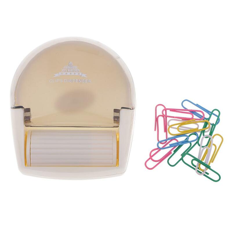2-4pack Paper Clip Dispenser with Magnet Wheel and 12 Clips Office Desk Top