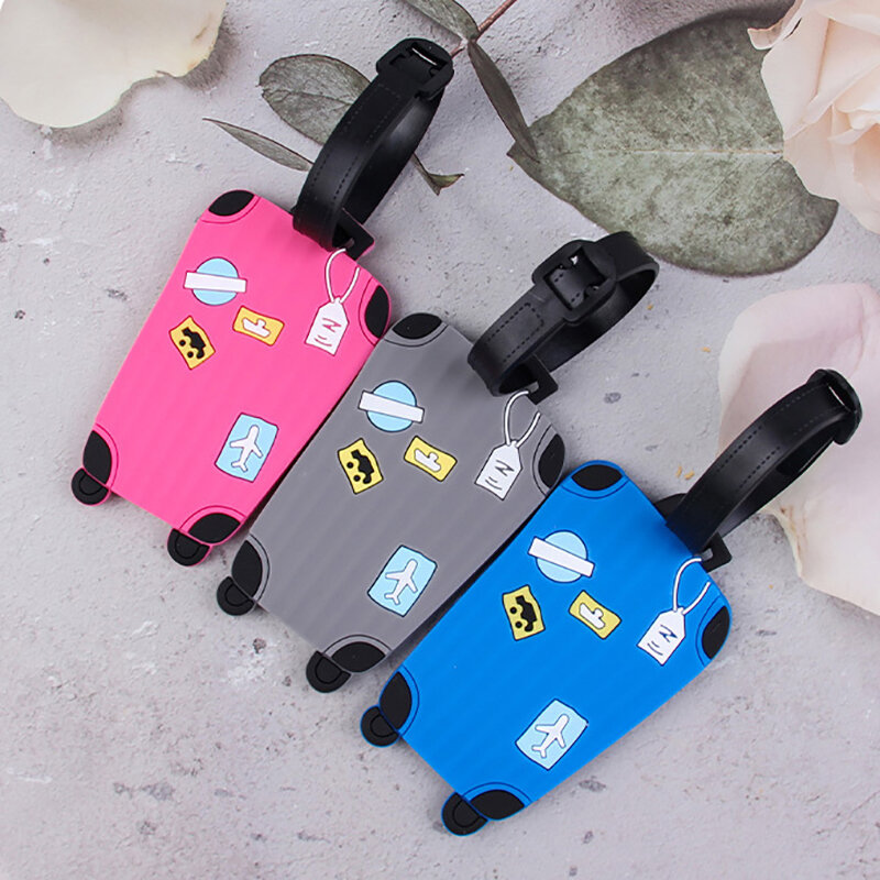 1Pc Fashion PVC Luggage Tags Travel Accessories For Bags Portable Luggage Tag Cartoon Style For Girls Boys Card Cover