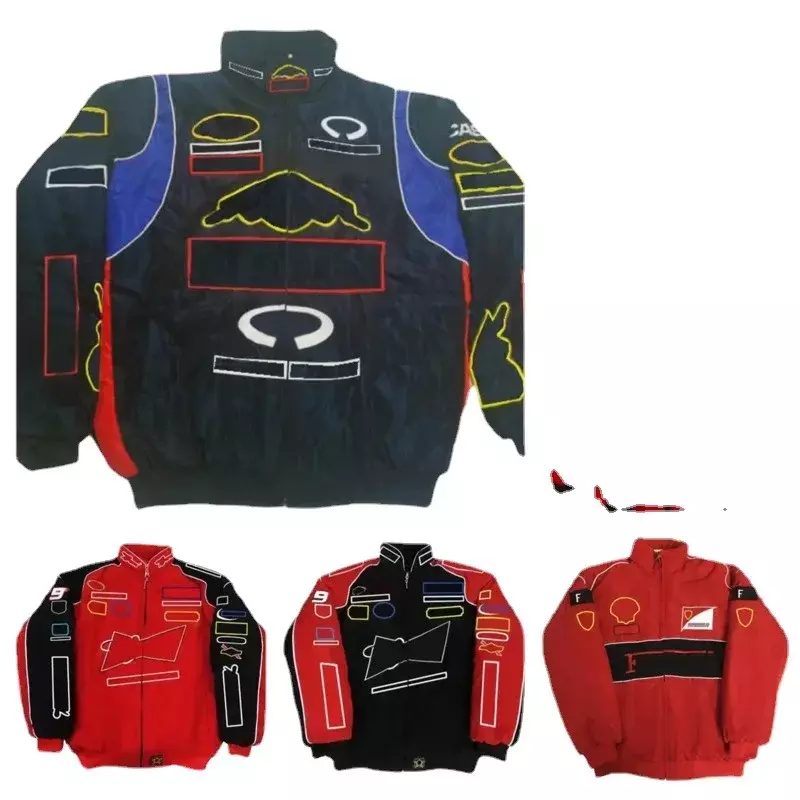 F1 racing car fans clothing American jacket cotton autumn and winter clothing full embroidered motorcycle riding jacket