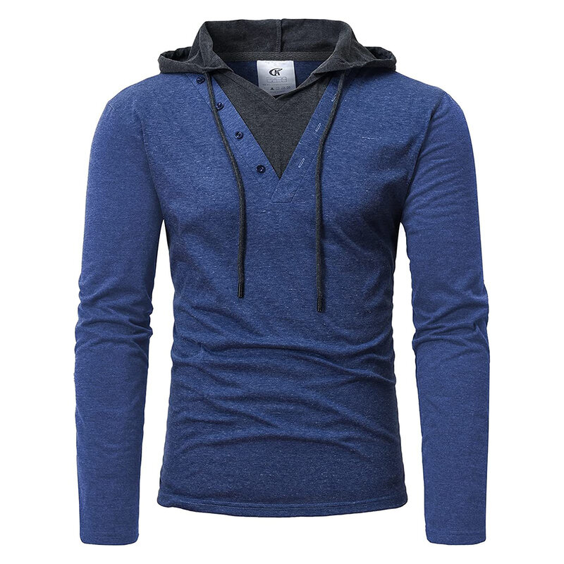 2023 Mannen Hoodies Sweatshirts Lange Mouwen Effen Patchwork Enkele Breasted Koord Lichtgewicht Casual Straat Thuis Kleding