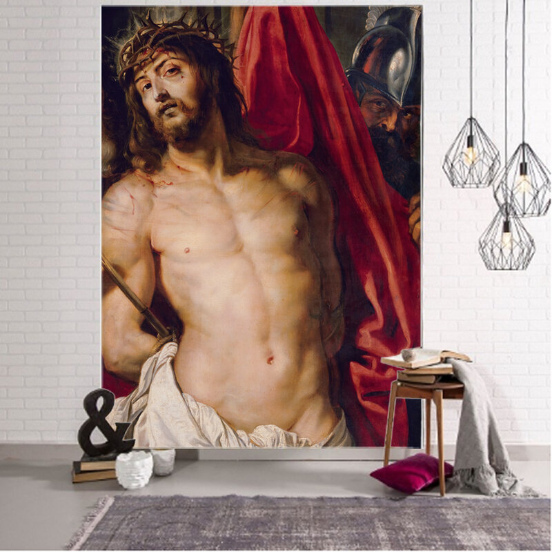 Gesù, croce, arazzo di decorazione del fondo del messaggero di gesù, croce del figlio di dio, arazzo della decorazione del fondo di gesù
