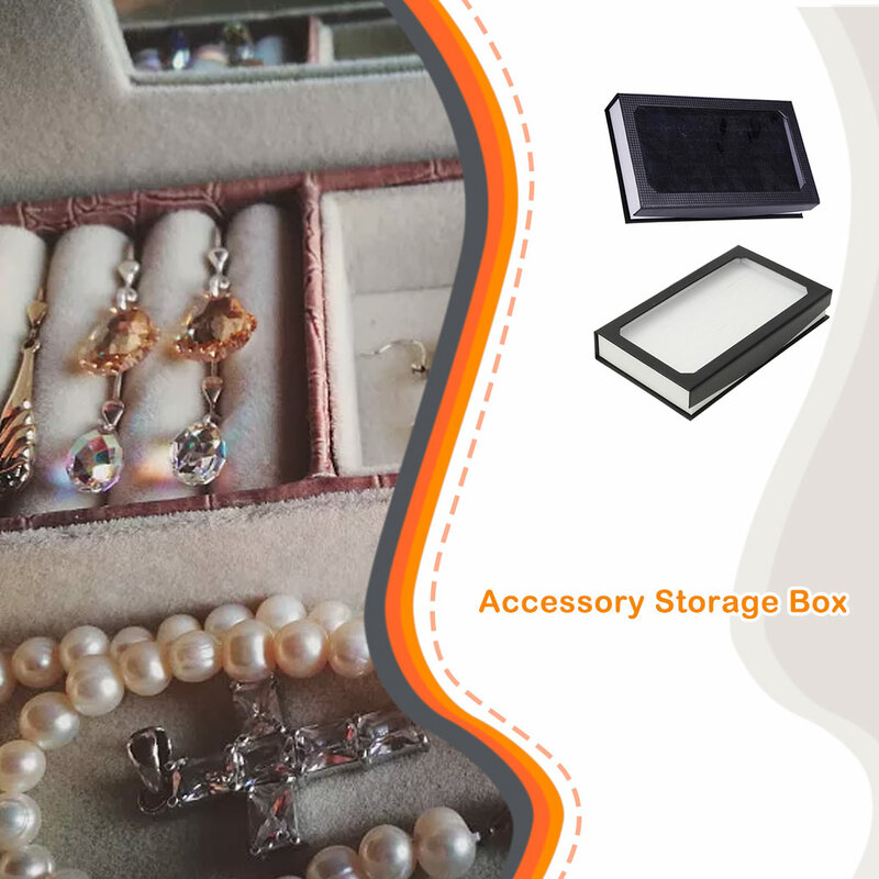 Boîte transparente pour présentoir à bijoux, 72 trous, rectangle, rangement à la mode