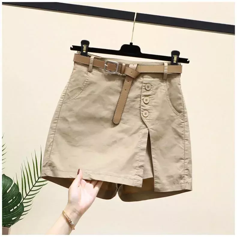 Pantalones cortos informales de algodón puro para mujer, veraniegos, veraniegos, versátiles