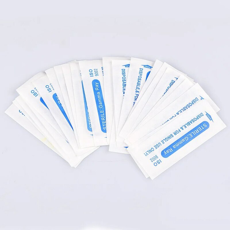 100 PCS Disposable Eyebrow Tattoo 1R/3R/5R/5F/7F Needles Caps Plastic Machine Permanent Makeup Tips Traditional Accessories