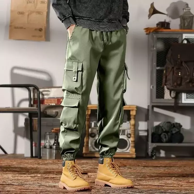 Male Trousers Work Wear Men's Cargo Pants Fleece-lined Winter Black Stacked Harajuku Fashion Clothing Big Size Y2k Baggy Casual