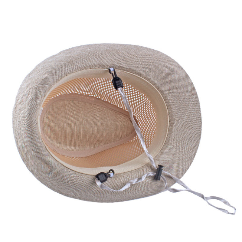 Мужская Летняя сетчатая джазовая Солнцезащитная шляпа с защитой от солнца и дышащими полями из полиэстера для пляжа и путешествий TY0227