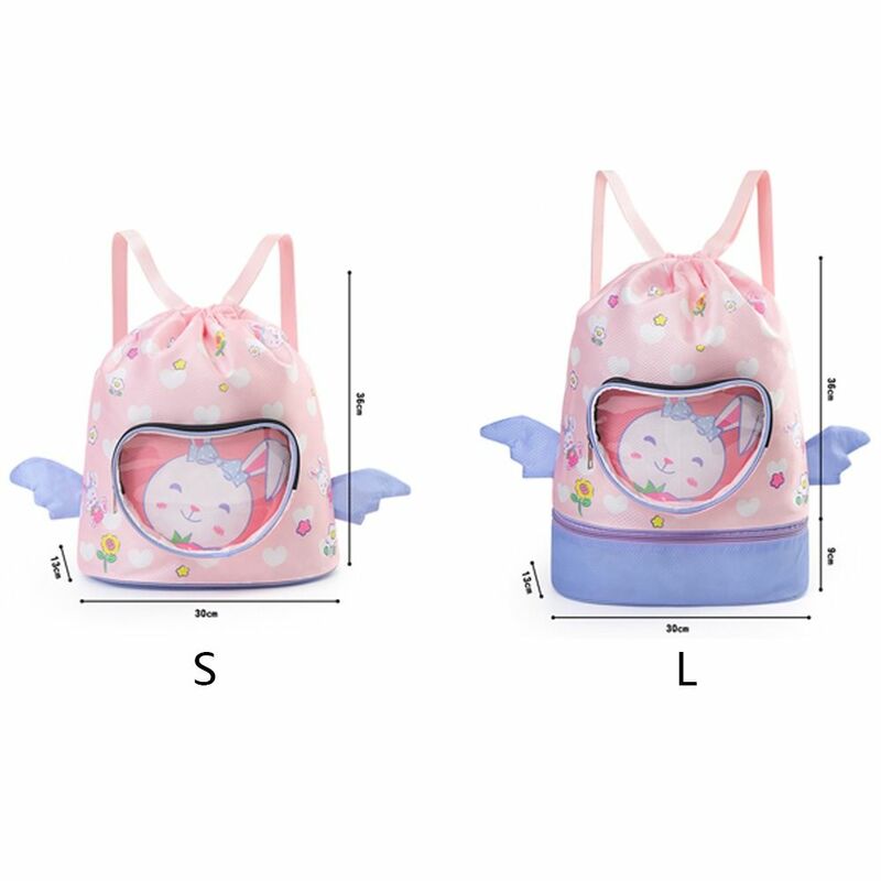 Dry Wet Separation Swimming Bag Waterproof Cute Cartoon Shoulder Bag Large Capacity With Shoes Compartment Storage Bag Children