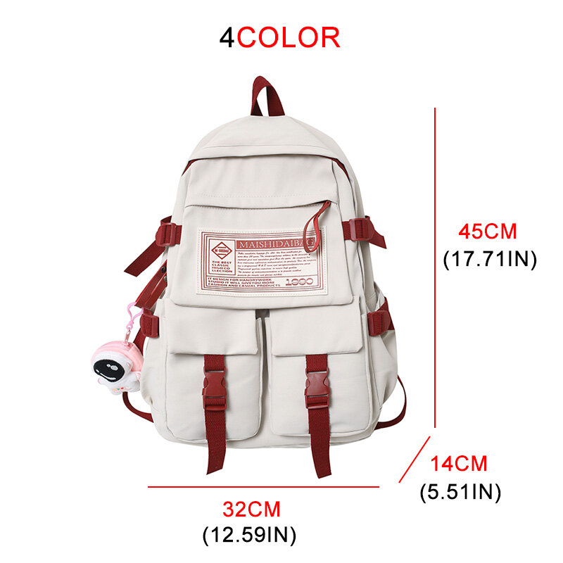 Mochila de nailon con múltiples bolsillos para mujer, bolso grande impermeable, mochila escolar portátil para niña y Estudiante