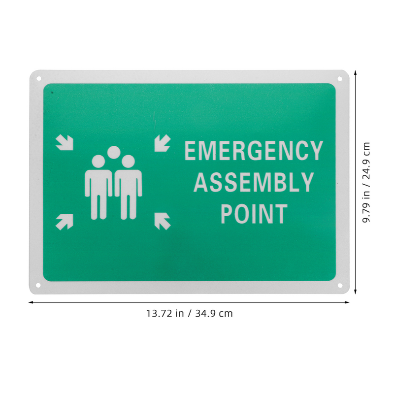 Label Assembly Point Signage High Visibility Emergency The School Metal Caution Aluminum Fire Fighting Factory