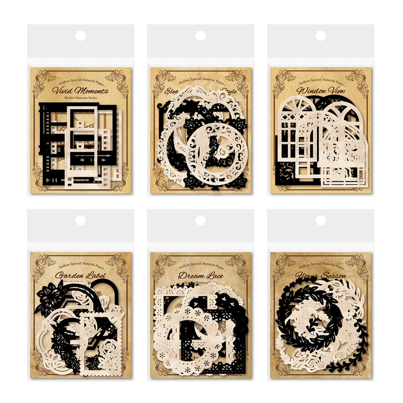 الإبداعية متحف الحدود سلسلة مذكرة الوسادة ، DIY بها بنفسك الديكور ، الرجعية ، 6 حزم لكل مجموعة