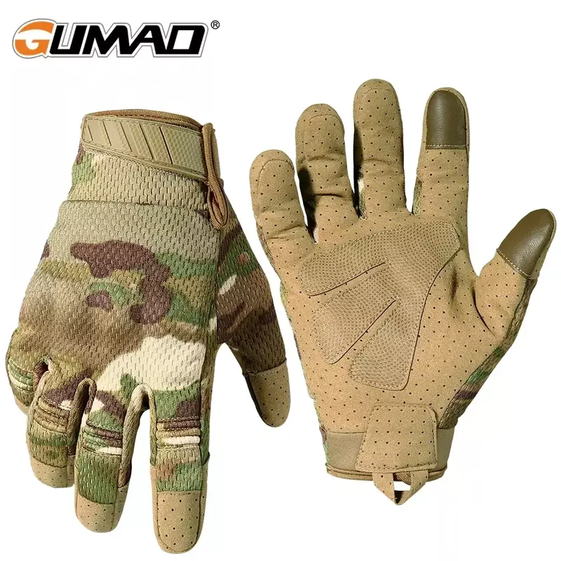 Men Tactical Gloves Touch Screen Cycling Gloves Sports Camo Army Glove Outdoor Motorcycle Riding Bike Running Paintball Gloves