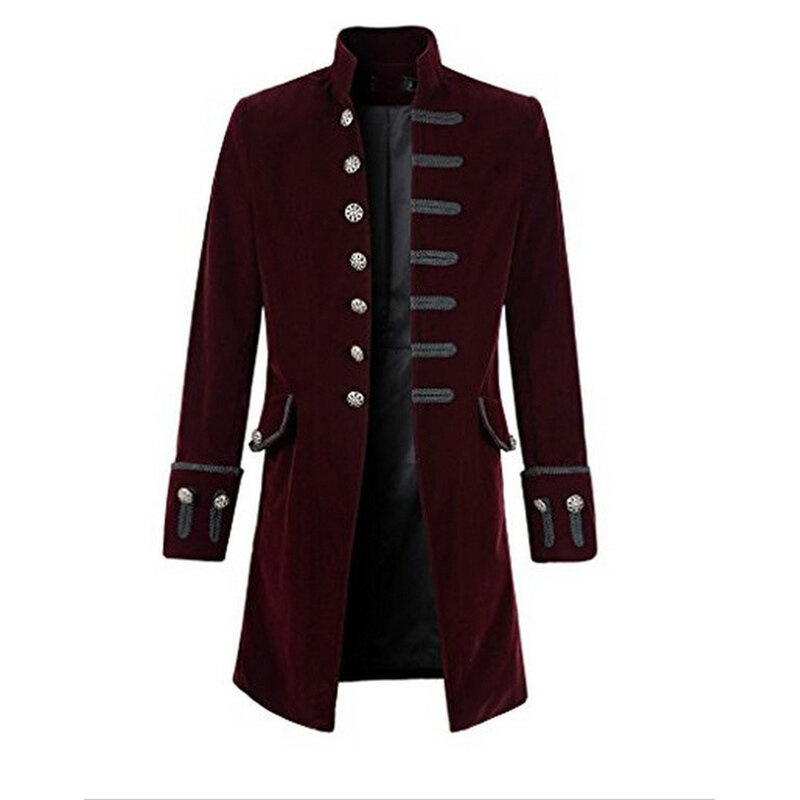 Men\\\\\\\\\\\\\\\'s Tuxedo Overcoat Men’s Vintage Tuxedo Steampunk Medieval Renaissance Uniform Coat Jacket Outwear Costume