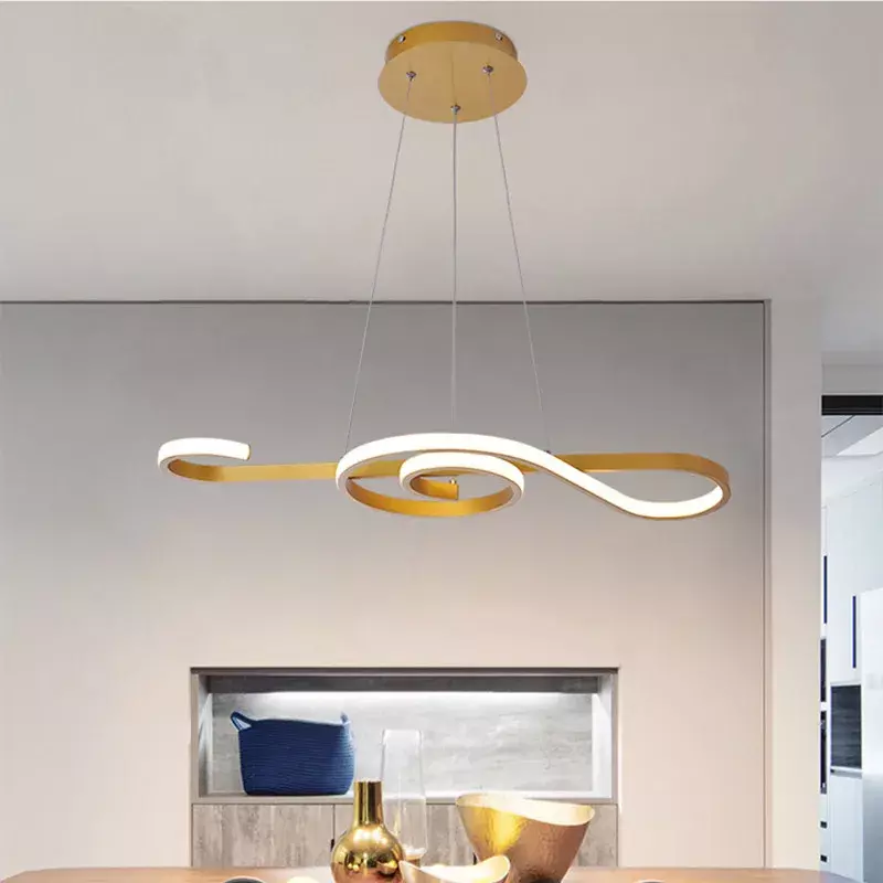 Modern Note Led Pendant Light Black Gold White for Dining Room Table Kitchen Bar Counter Home Lighting Suspension Design Fixture
