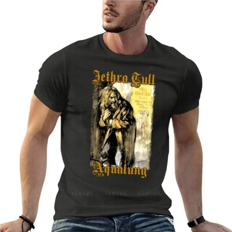Jethro Tull Aqualung 1971 Death 메탈 밴드 반팔 티셔츠, 오버사이즈 스트리트웨어, 빅 사이즈 상의 티