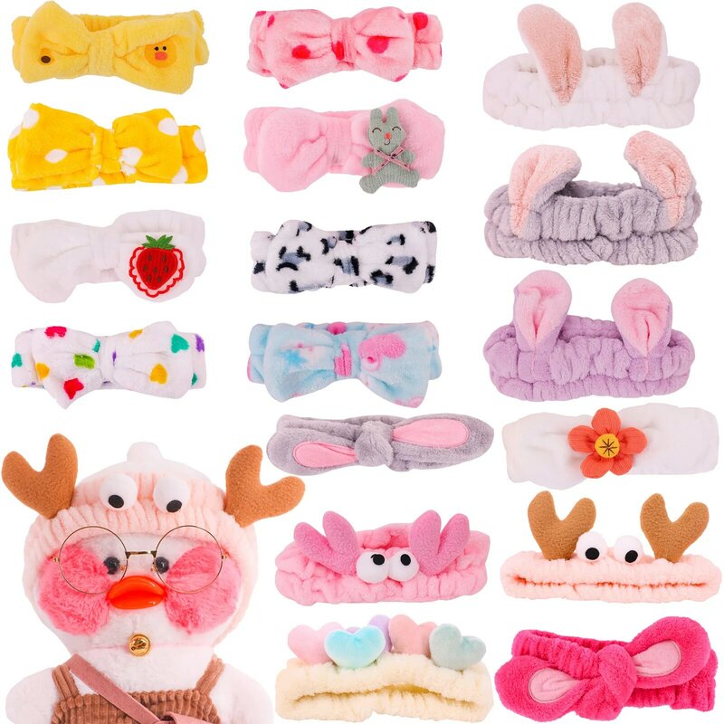 Carino fascia coniglietto orecchie/occhi arco gatto per 30 Cm bambole di anatra gialle accessori lalafanfan decorare giocattoli per bambini regali di compleanno