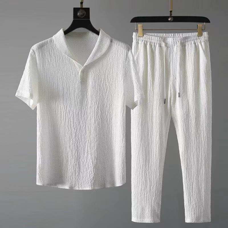 MOOWNUC-Conjunto de camiseta y pantalones para Hombre, ropa deportiva informal, chándales de moda para correr, sudadera para Hombre, novedad de verano