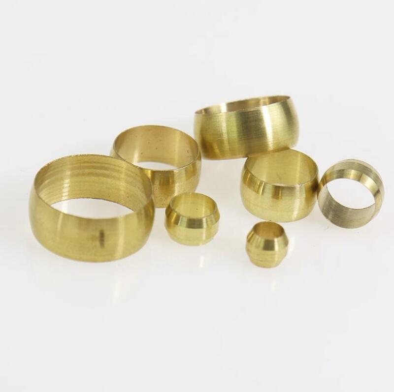 10pc Brass Double taper ferrule 4 6 8 10 12 14 20mm OD Compression Sleeve seal ring fittings Tube centralized lubrication system