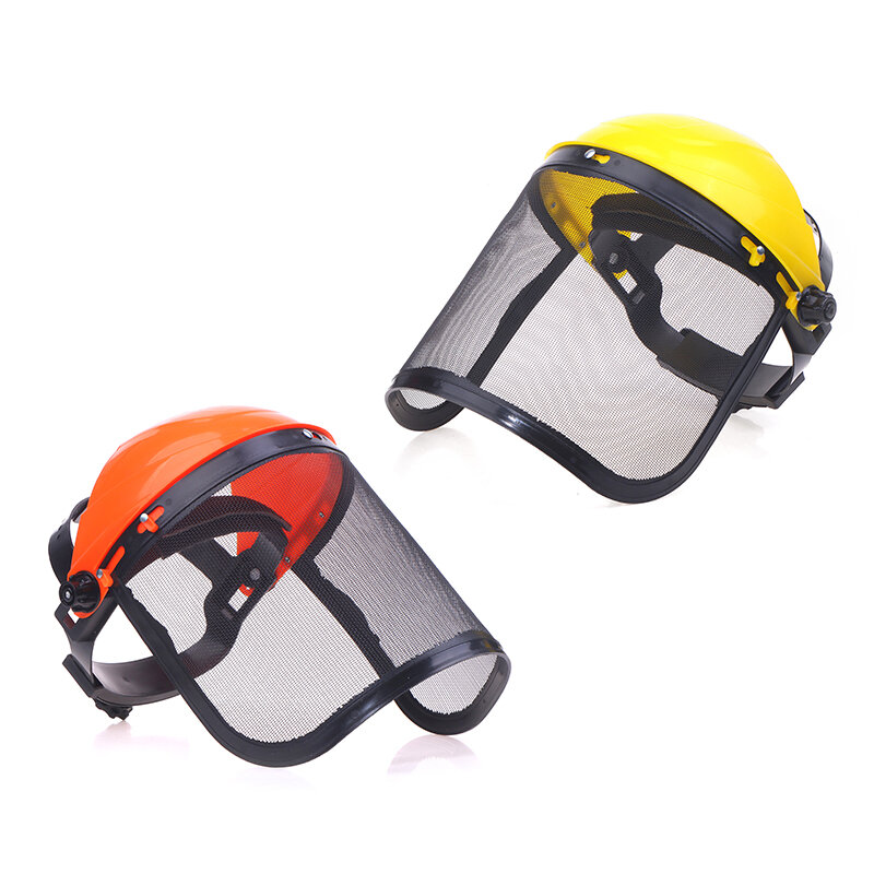 草刈り機用保護メッシュ付き安全ヘルメット,保護ブラシカッター,庭用帽子,1個