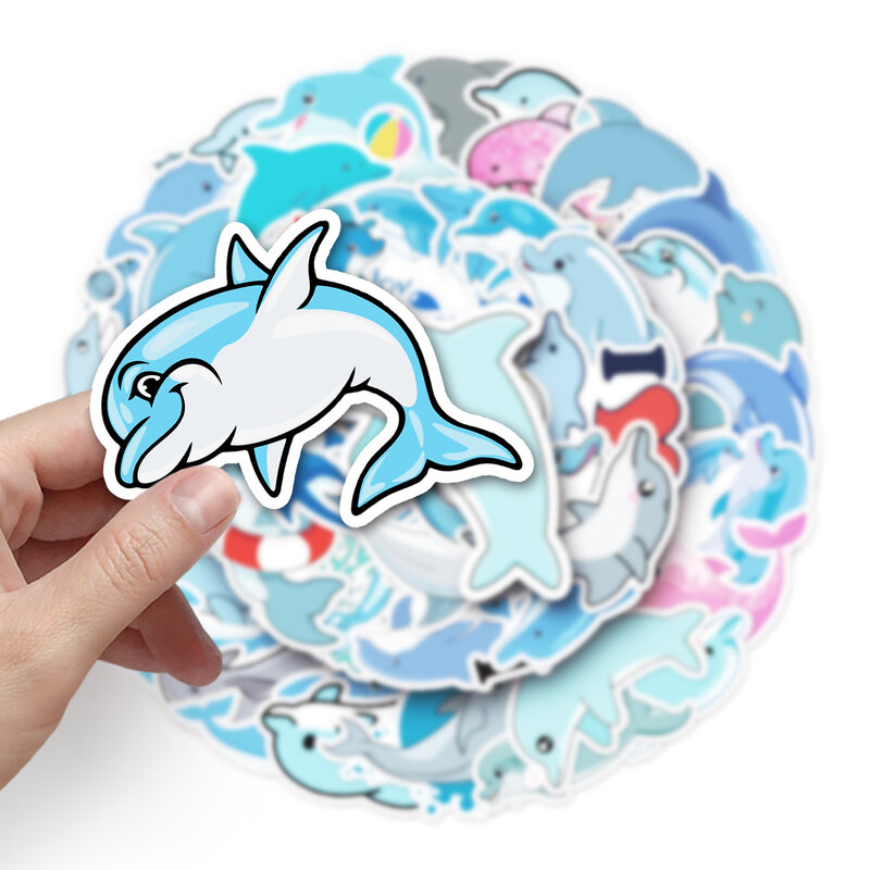 50Pcs Cartoon Dolphin Series Graffiti Stickers adatti per caschi per Laptop decorazione Desktop adesivi fai da te giocattoli all'ingrosso