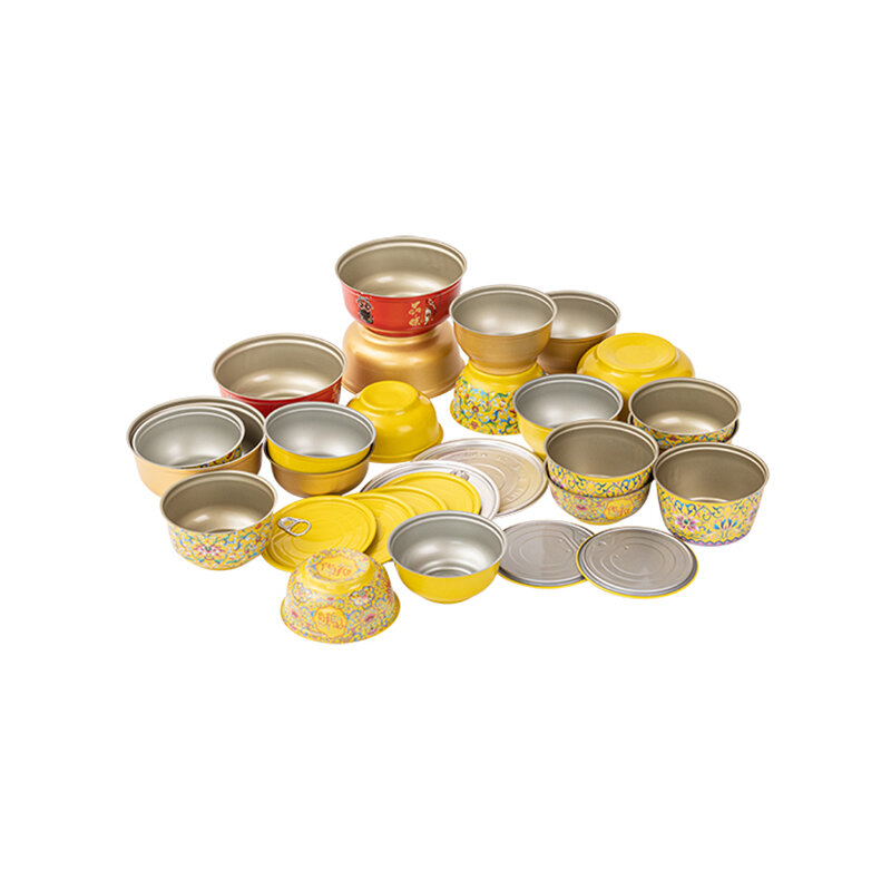 Easy Open Lid  Design Printing Logo Round Food Tea Transparent Custom Aluminum Can Tin Metal Tinplate Airtight Box