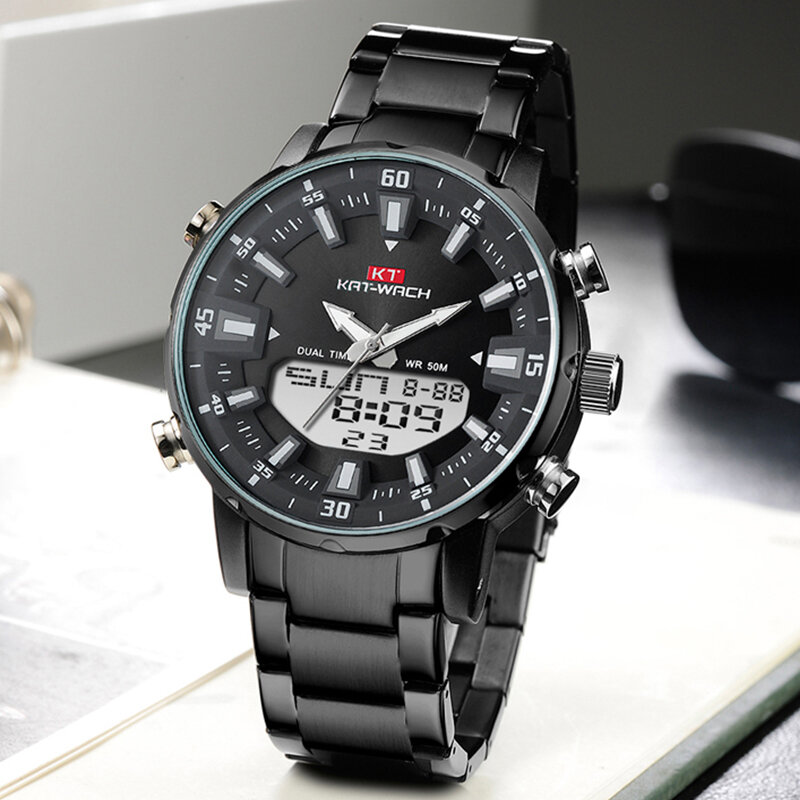 KAT-WATCH Electronic Digital Sports Watches Count Down Stopwatch Clock Waterproof Smart Watch for Men Relogio Masculino