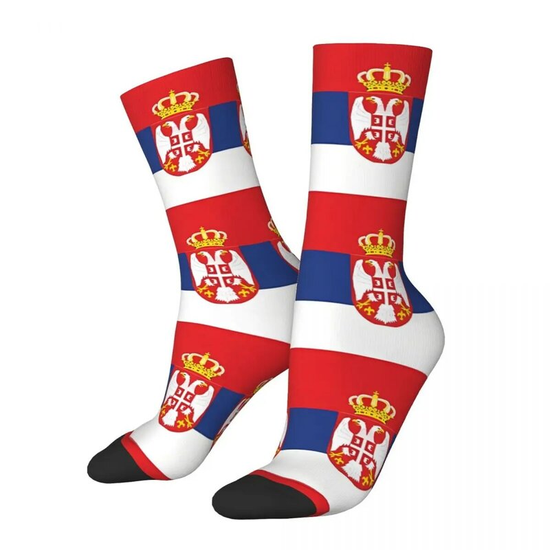 Yugoslavia Flagge Serbien Collage Männer Frauen Socken wind dichte Neuheit Frühling Sommer Herbst Winter Strümpfe Geschenk