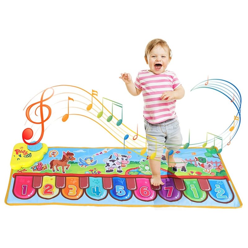 Tapete de piano musical para crianças, Tapete de música eletrônica Orbaby Animal Touch Play Blanket, Melhor presente para criança