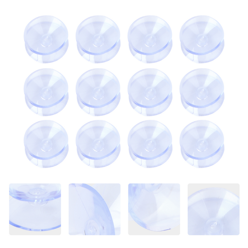 12 Pcs Double Sided Suction Cups Rubber Pads for Glass Double-sided Suction Mirror Silicone Without Hooks Coffee Table