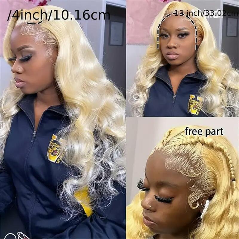 613 HD Lace Frontal Wig 13x6 Lace Front Transparent Honey Blonde Colored Brazilian Body Wave Lace Front Human Hair Wig For Women