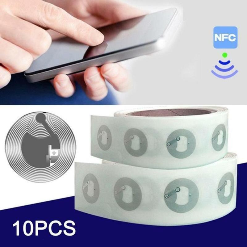 10 Stück NFC-Tags DIY 13,56 Aufkleber für iPhone MHz 25mm Chip Universal-Label-Tags und alle NFC-Telefone/Byte