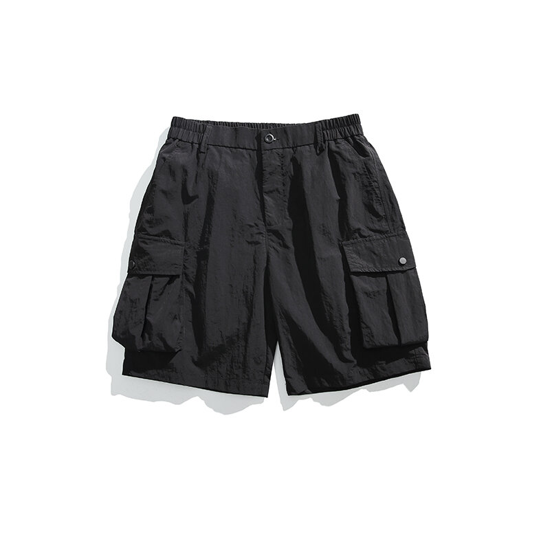 Lightweight Cargo Shorts Men Outdoor Multi Pockets Tactical Military Shorts Summer Breathable Solid Black Cargo Shorts