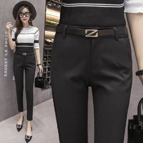 Women High Waist Straight Suit Pants Women's 2023 New Spring Autumn Korean Vinatge Loose Solid Long Trousers Clothing S07