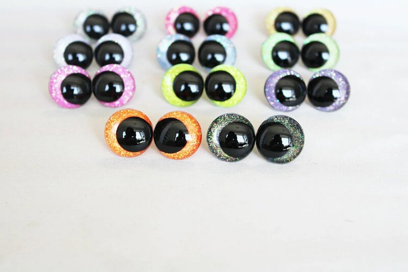 CRAFT---C11 만화 원형 반짝이 장난감 눈, 재미있는 인형 눈, 핸드 프레스 와셔 포함, 14mm, 16mm, 18mm, 23mm, 28mm, 10 개