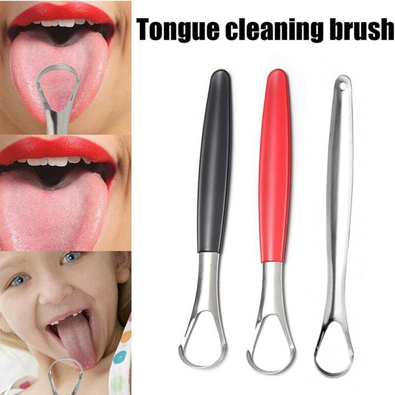 Stainless Steel Tongue Scraper Cleaner Adult Surgical Grade Eliminate Bad Breath Metal Tongue Scarper Brush Dental Scrapper Tool