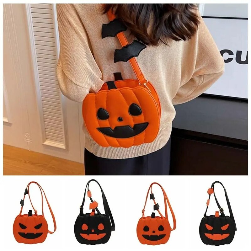 Cartoon Pumpkin Bag Cute 3D Harajuku Pumpkin Shoulder Bag PU Leather Shoulder Bag Pumpkin Crossbody Bag Ladies