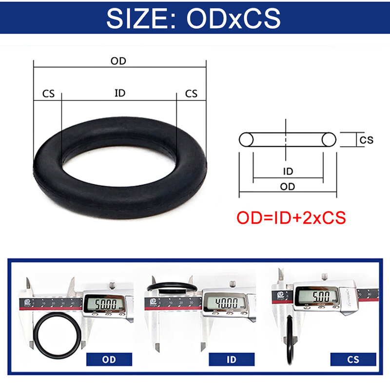 Sostituzione guarnizioni in gomma muslimnbr Kit assortimento O-ring di tenuta OD 6mm-30mm CS 1.5mm 1.9mm 2.4mm 3.1mm