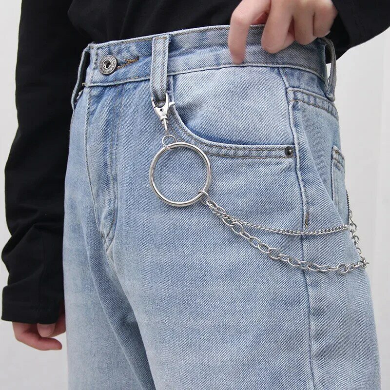 Pardessus en cuir PU pour femme, broche, ceinture punk, trou complet, bande d'attente avec joint en métal, environnement jeans, mode