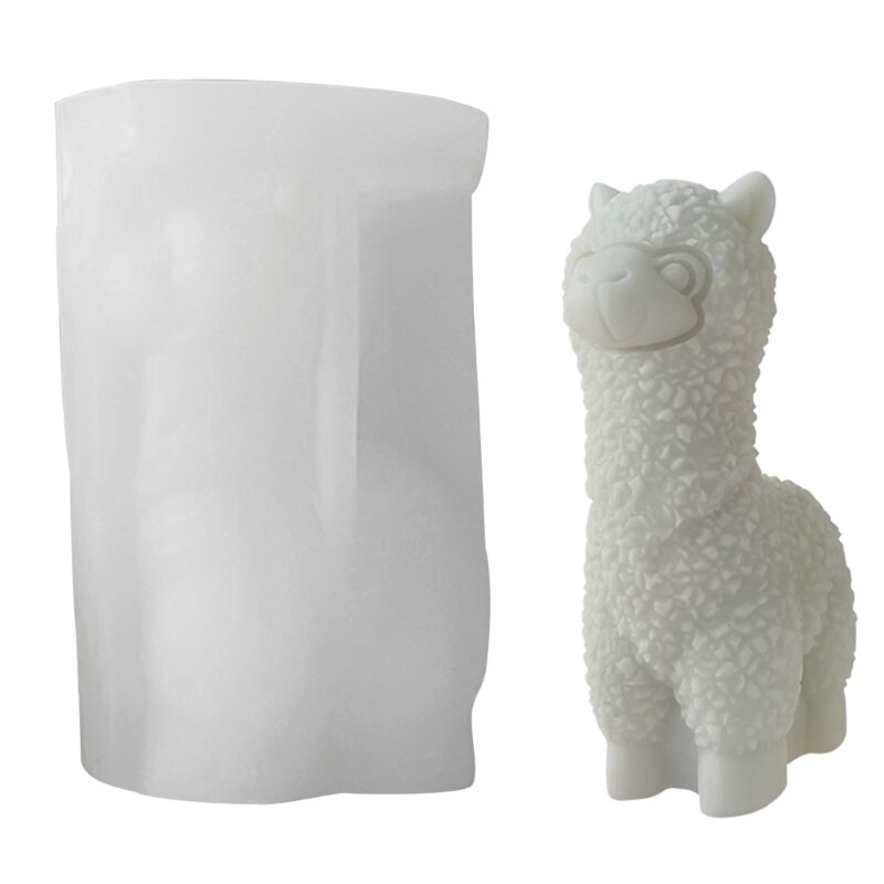 Y1UB Nến Làm 3D Alpacas Khuôn Nhựa Trang Trí Nhà Cửa Nến Thơm Khuôn DIY
