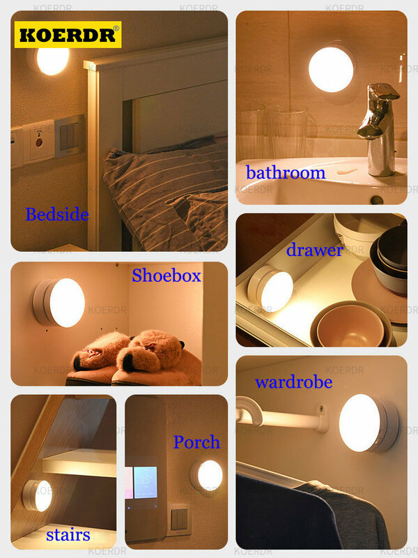 Lámpara inalámbrica con Sensor de movimiento, lámpara recargable por USB, luces nocturnas inalámbricas, carga de pared para pasillo, dormitorio, decoración del hogar