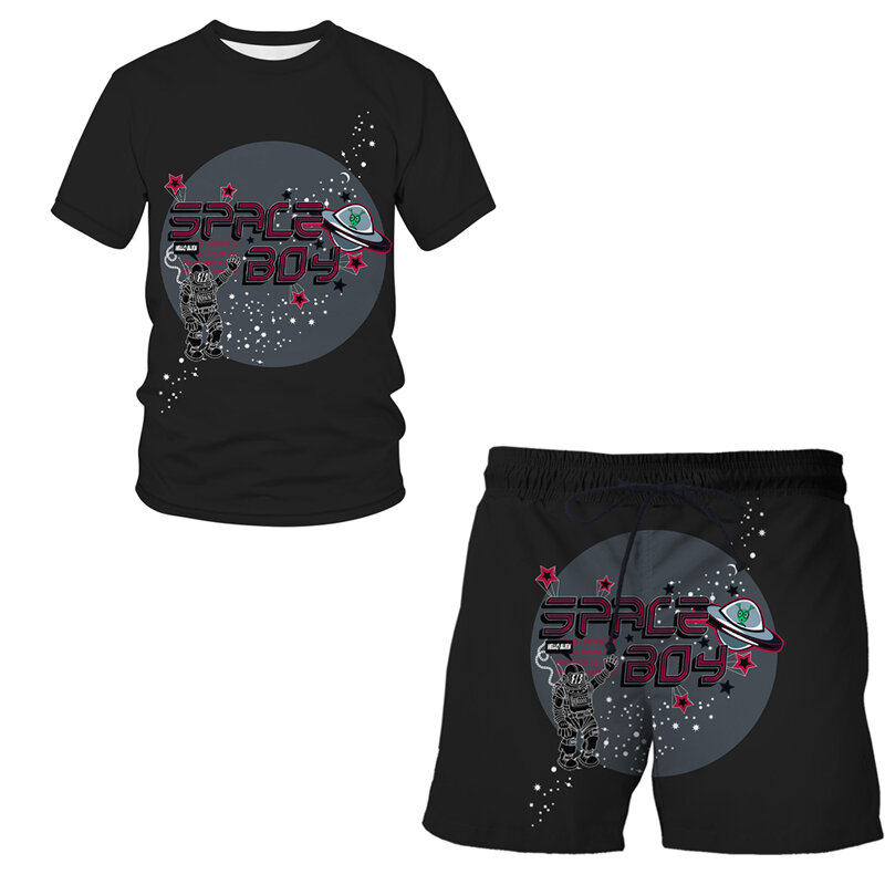 Schedel Tribal Stijl Mannen T-shirt + Strand Shorts Sets Zomer Sportkleding Jogging Broek T-shirt Streetwear 3D Print Tiger Tops tshirt