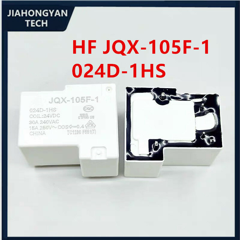 정품 릴레이 HF-JQX-105F-1, 012D-1HS JQX-105F-1 024D-1HS, 정상 개방 12V 24V 30A 그룹, 2 개, 5 개