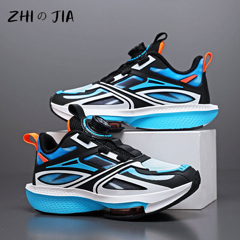 2024 Spring Hot selling Rotating Button Air Cushion Sneaker Children's Mesh Breathable Running Shoes Boys Fashion Casual Shoes