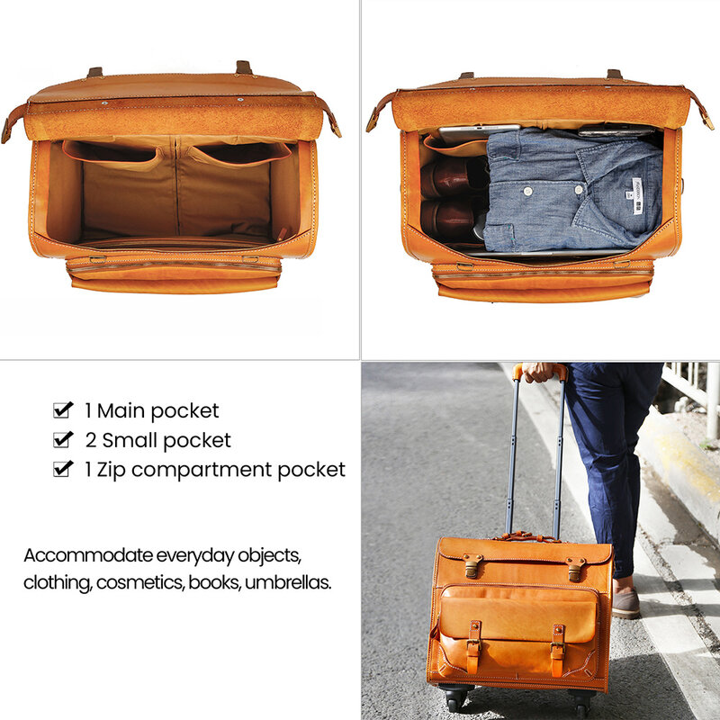 Luksusowe walizki i torby podróżne bagaż prawdziwej skóry podróży uniwersalne koła biznes 20 "walizka kabinowa dla mężczyzn kobiet