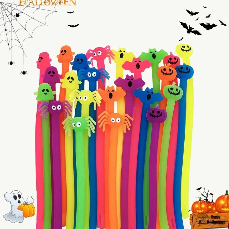 Cuerda elástica para apretar, juguetes sensoriales, TPR, varios colores, pulsera Lala Le, cuerda elástica suave para Halloween