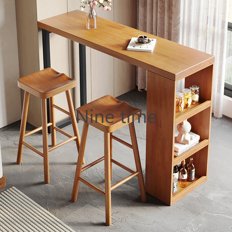 Drewniane szuflady stoły barowe nordycki współczesny minimalistyczny jadalnia blat barowy stoły blat ścienny Muebles De Cocina meble domowe