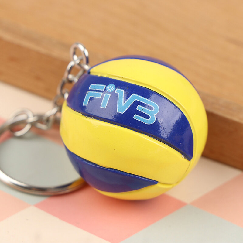 1xFashion PVC Volleyball Keychain Ornaments Business Volleyball Gifts Beach Ball Sport For Players Men Women Key Chain Gift 2023