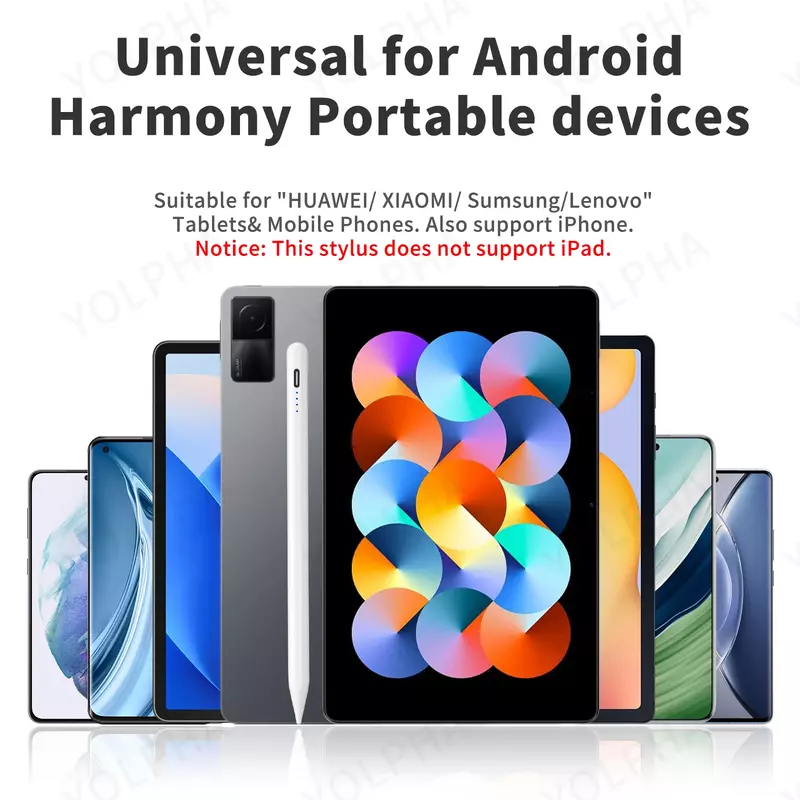 Caneta Stylus Universal para Tablets Android, Caneta de Toque do Telefone Móvel, Caneta Capacitiva iPhone, Xiaomi, Huawei, Tablet Samsung