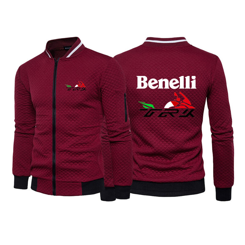 Abrigo deportivo ajustado de manga larga con cremallera para hombre, abrigo con estampado Benelli TRK 502X, primavera y otoño, novedad de 2023