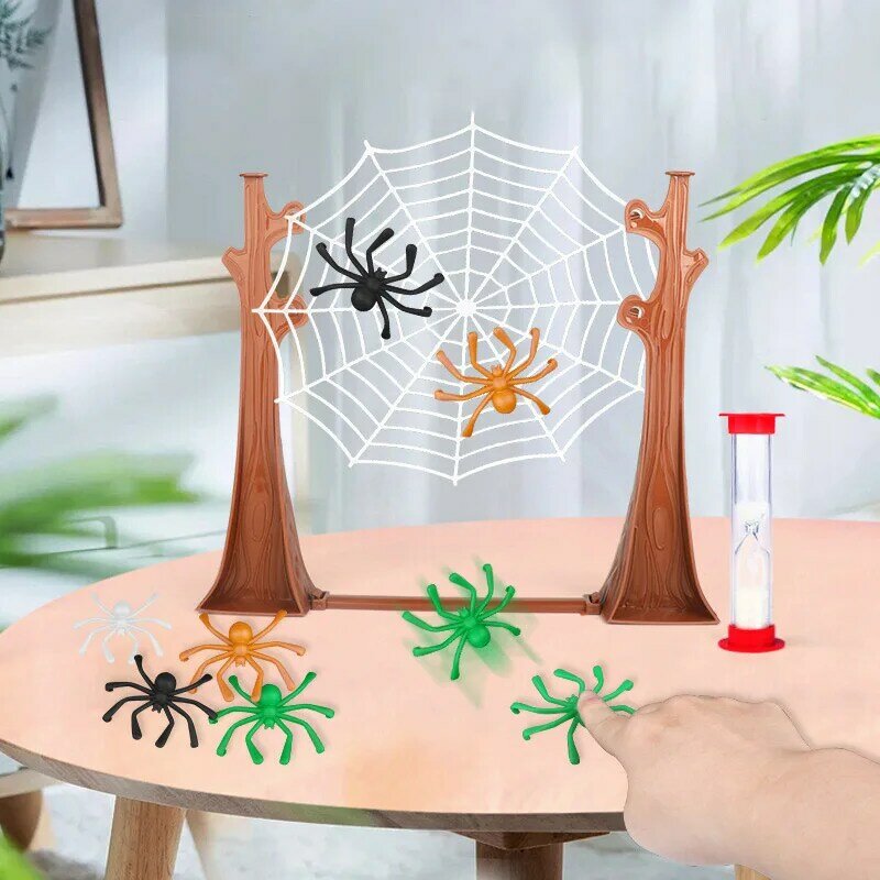 1Set divertente che rimbalza Spider Web Hanging Game giocattoli di Halloween Spider Web gioco da tavolo intrattenimento per feste interazione genitore-figlio